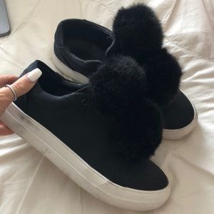 Fluff ball slip ons